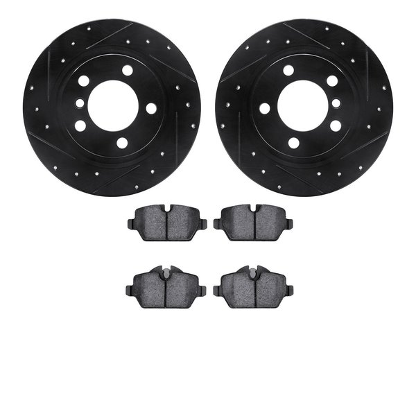 Dynamic Friction Co 8602-32012, Rotors-Drilled and Slotted-Black with 5000 Euro Ceramic Brake Pads, Zinc Coated 8602-32012